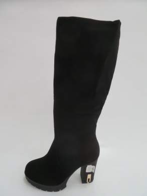 Kozaki damskie ocieplane na obcasie (36-41) F131 BLACK