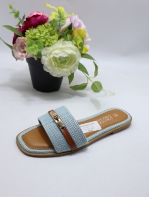 Klapki damskie na płaskim (36-41) L66-271 BLUE
