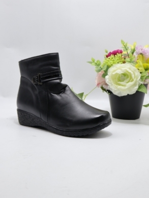 Botki damskie ocieplane na koturnie (37-42) W39 BLACK