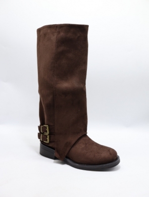 Kozaki damskie na płaskim (36-41) QH7829 BROWN