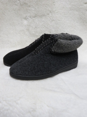 Kapcie męskie ocieplane (41-46) Y09-1 BLACK/GREY