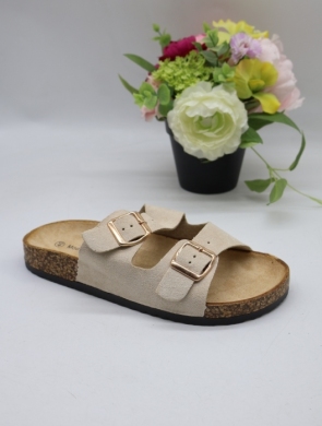 Klapki damskie na płaskim (36-41) 2410-2 BEIGE