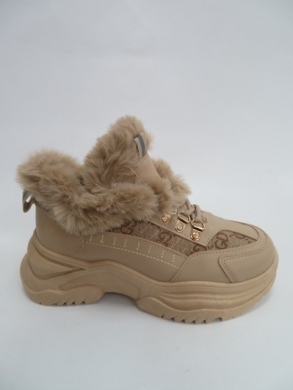 Sneakersy damskie ocieplane wysokie (36-41) 211 KHAKI