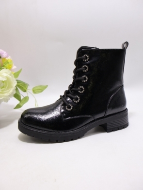 Botki damskie ocieplane na płaskim (36-41) SH0319 BLACK