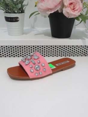 Klapki damskie na płaskim (36-41) C505 PINK