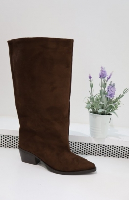 Kozaki damskie na obcasie (36-41) 2578A MOCHA