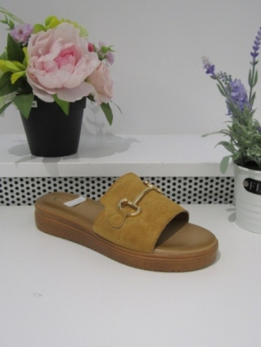 Klapki damskie na płaskim (36-41) 9203 CAMEL