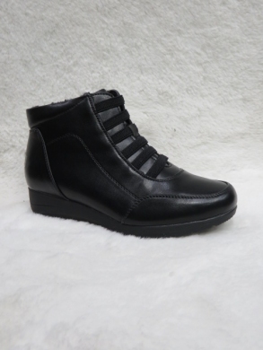Botki damskie ocieplane na płaskim (36-41) 61708 BLACK