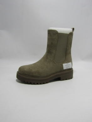 Botki damskie ocieplane na płaskim (36-41) RQ-470 KHAKI