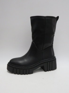 Kozaki damskie ocieplane na obcasie (36-41) 8595 BLACK