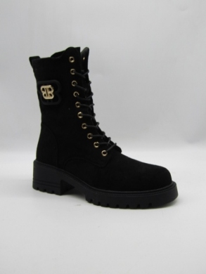 Botki damskie ocieplane na obcasie (36-41) HBL-139 BLACK/SUDE