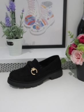Mokasyny damskie na płaskim (36-41) 77-435 BLACK
