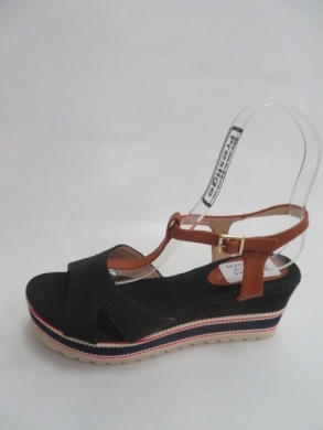 Sandały damskie na koturnie (36-41) H-38 BLACK