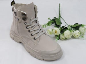 Botki damskie ocieplane na płaskim (36-41) NB568 BEIGE