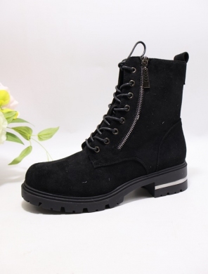 Botki damskie ocieplane na płaskim (36-41) X2305A BLACK