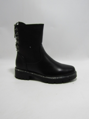 Botki damskie ocieplane na płaskim (36-41) AM7502 BLACK