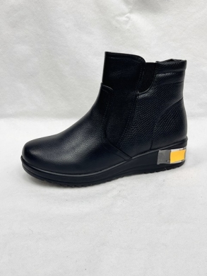Botki damskie ocieplane na płaskim (36-41) W33-2 BLACK
