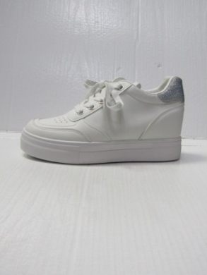 Buty sportowe damskie na płaskim (36-41) B015 WHITE/SILVER