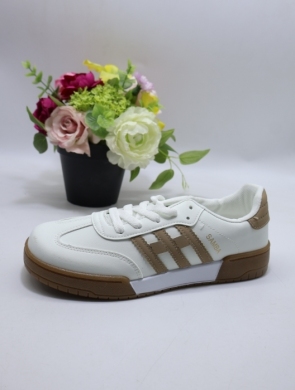 Buty sportowe damskie na płaskim (36-41) FZL-12 WHITE/KHAKI