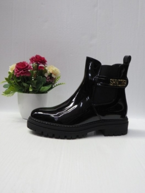 Botki damskie ocieplane na płaskim (36-41) SA252-1 BLACK