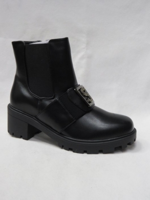 Botki damskie ocieplane na obcasie (36-41) D8792 BLACK