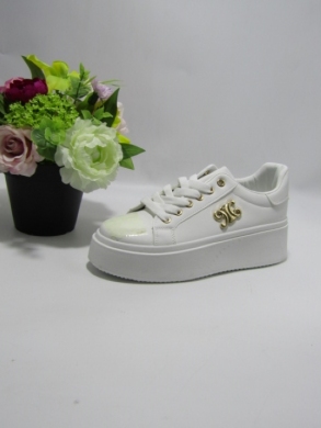 Buty sportowe damskie na płaskim (36-41) YH37 WHITE