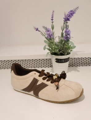 Buty sportowe damskie na płaskim (36-41) DKB1501 BEIGE