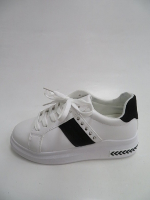 Trampki damskie na koturnie (36-41) LA129 WHITE/BLACK