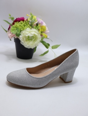 Czółenki damskie na obcasie (36-41) YO-720 SILVER