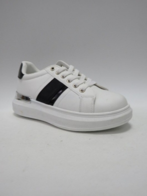 Buty sportowe damskie na płaskim (36-41) BK183 WHITE/BLACK