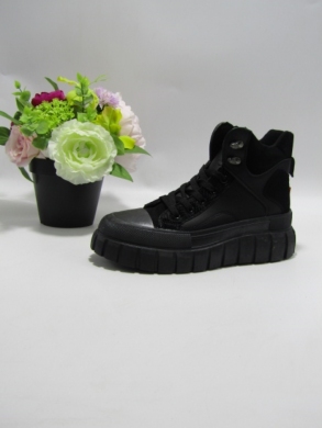 Buty sportowe damskie na płaskim (36-41) 9058 BLACK