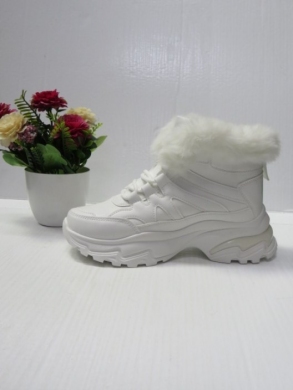 Botki damskie ocieplane na płaskim (36-41) W058 WHITE