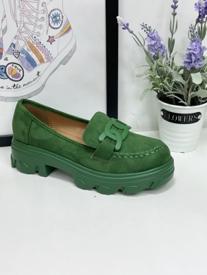 Mokasyny damskie na płaskim (36-41) H8-257 GREEN