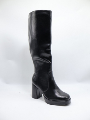 Kozaki damskie ocieplane na obcasie (36-41) F6385 BLACK