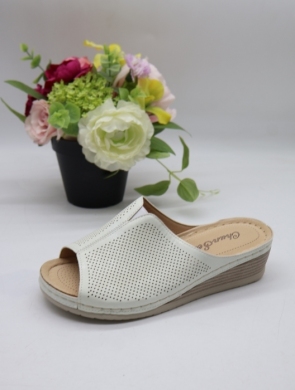 Klapki damskie na koturnie (36-41) 6223-3 WH
