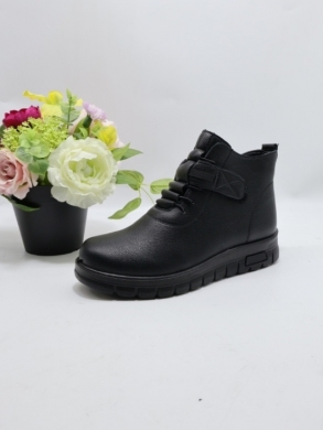 Botki damskie ocieplane na płaskim (37-42) W77-5 BLACK