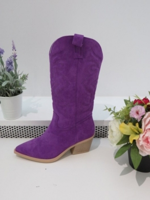 Kozaki damskie na obcasie (36-41) 8122 PURPLE