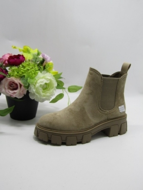 Botki damskie na płaskim (36-41) DE323S KHAKI