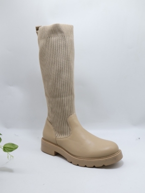 Kozaki damskie na płaskim (36-41) H318 KHAKI