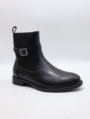 Botki damskie ocieplane na płaskim (36-41) K22021 BLACK