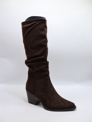 Kozaki damskie ocieplane na obcasie (36-41) WZ-111 BROWN