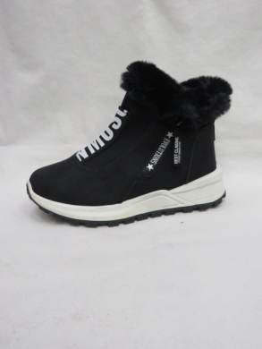 Botki damskie ocieplane na płaskim (36-41) 9130-1 BLACK