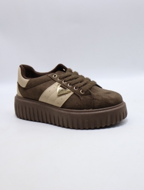 Buty sportowe damskie na płaskim (36-41) PC302 BROWN