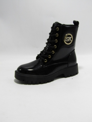 Botki damskie ocieplane na płaskim (36-41) SA3157-20 BLACK