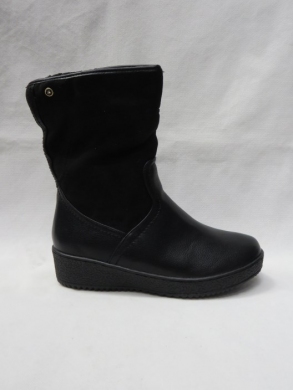 Kozaki damskie ocieplane na płaskim (36-41) G381 BLACK