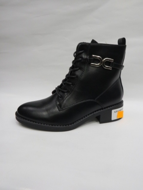Botki damskie ocieplane na płaskim (36-41) 6855 BLACK