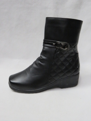 Botki damskie ocieplane na koturnie (37-42) B19 BLACK