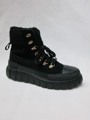 Botki damskie ocieplane na płaskim (36-41) DKB7128 BLACK