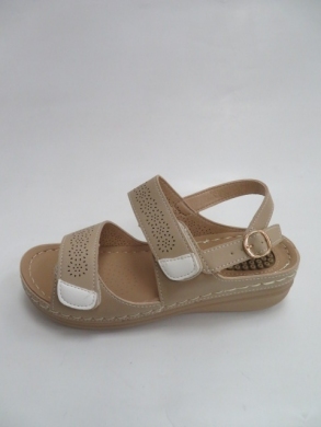 Sandały damskie na koturnie (36-41) 9110 BEIGE
