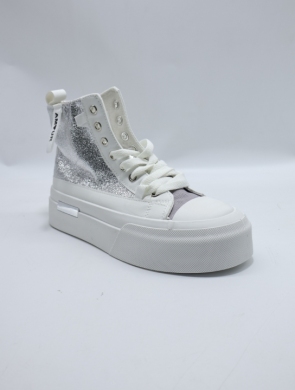 Trampki damskie na płaskim (36-41) A88-191 SILVER